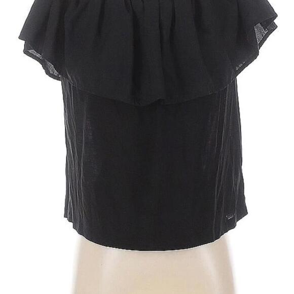 Black Off-Shoulder Ruffle Top - Picture 1 of 4